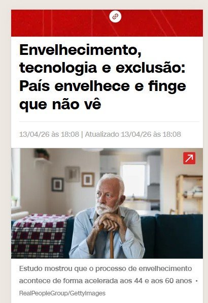 Notícia CNN sobre envelhecimento